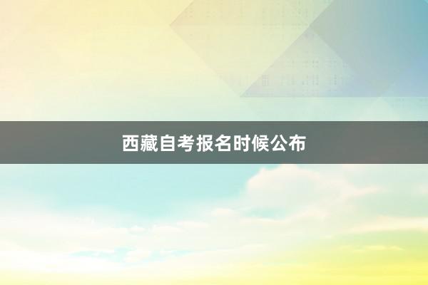 西藏自考报名时候公布